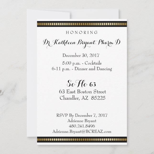 Personalised for Adrienne Invitation (Back)