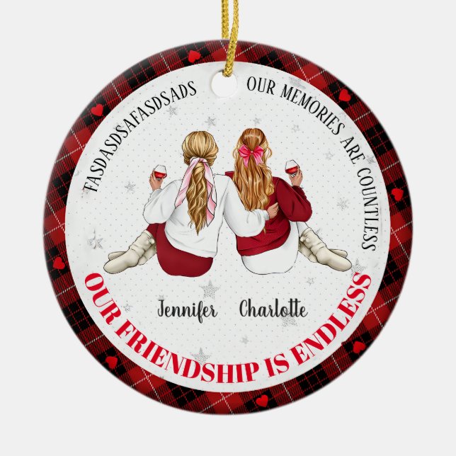 Personalised For Best Friend christmas Ornament (Front)