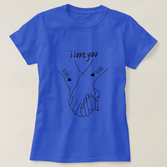 Personalised  for couples on the day of love T-Shirt (Design Front)