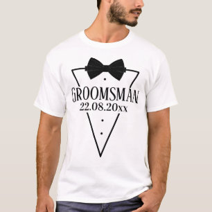 Personalised for Groomsman with Bow tie T-Shirt
