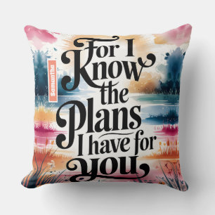 Personalised For I Know The Plans Christian Cushion
