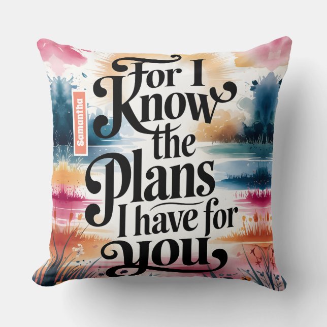 Personalised For I Know The Plans Christian Cushion (Front)