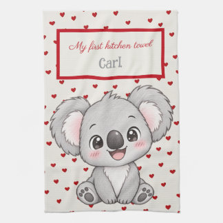 Personalised for Kids, Cute Koala, My first Tea Towel