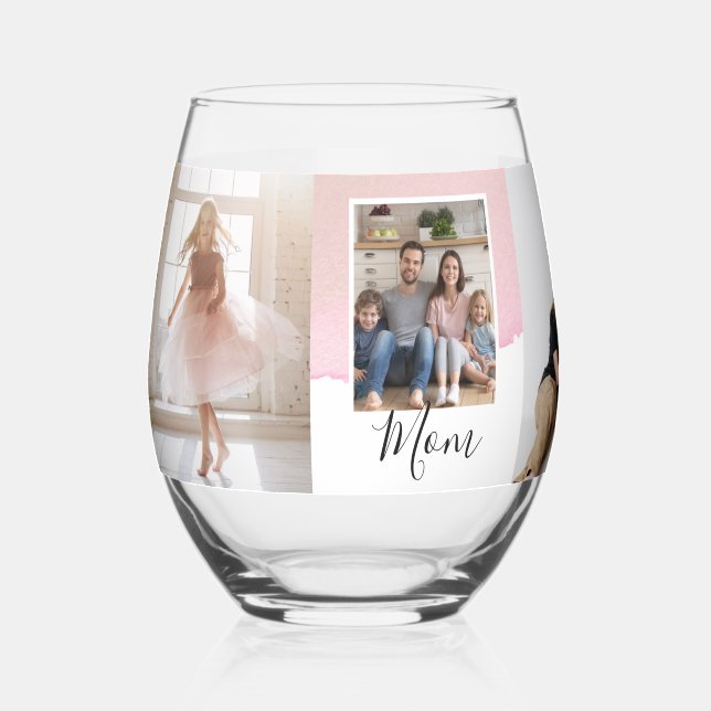 Personalised for Mum Stemless Wine Glass (Front)