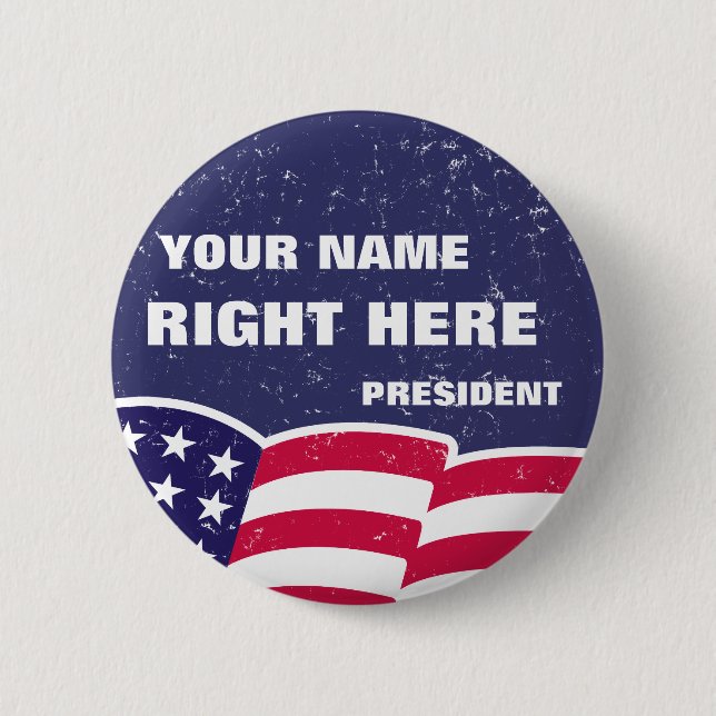 Personalised "For President" Button (Front)