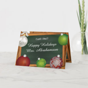 Personalised For Teacher Christmas Holiday Card