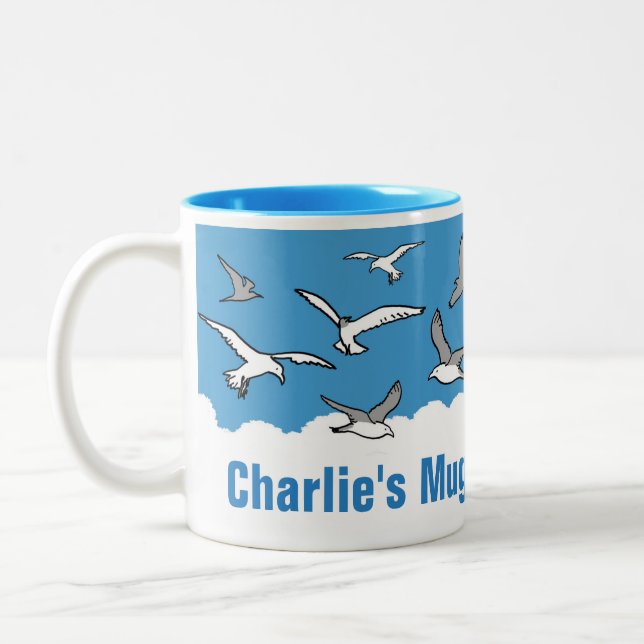 Personalised for the Bird Lover Two-Tone Coffee Mug (Left)