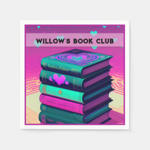 Personalised For The Love Of Books Pink Napkin