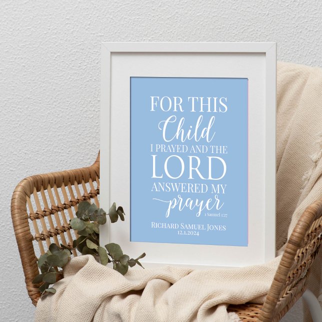 Personalised For this child I prayed baby boy Poster (Creator Uploaded)