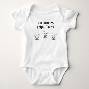 personalised for triplet boys, gift idea,  baby bodysuit