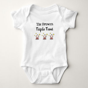 Personalised For Triplets, Triplets Gift Idea,  Baby Bodysuit