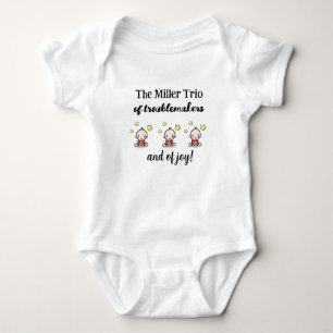 Personalised For Triplets, Triplets Gift Idea, Baby Bodysuit