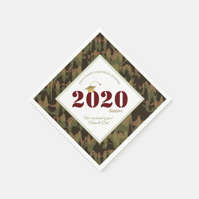 Personalised Forest Camouflage Electric Pattern Napkin (Corner)