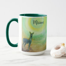 Personalised Forest Deer Sunlight Sweet Mug