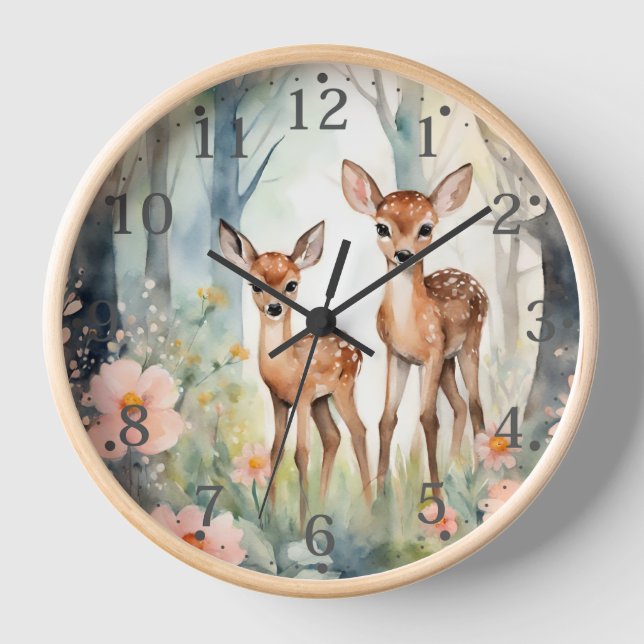 Personalised Forest Fawn Wall Clock (Front)