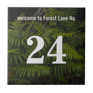Personalised forest fern House / Apartment Number Tile