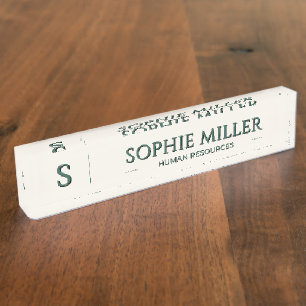 Personalised Forest Green Name Elegant Gift Nameplate