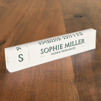 Personalised Forest Green Name Elegant Gift Nameplate