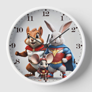 Personalised Forest Superheroes Wall Clock