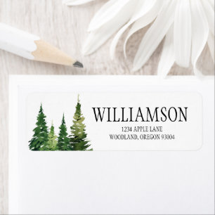 Personalised Forest Trees Wedding Return Labels