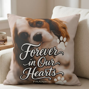 Personalised Forever in Our Hearts Pet Memorial Cushion