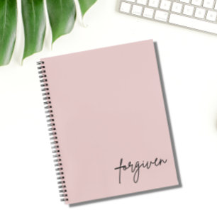 Personalised Forgiven Minimalist Blush Christian Notebook