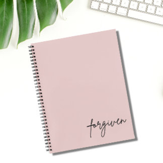 Personalised Forgiven Minimalist Blush Christian Notebook