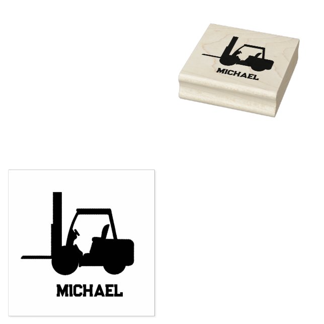 Personalised  Forklift   Rubber Stamp (Stamped)