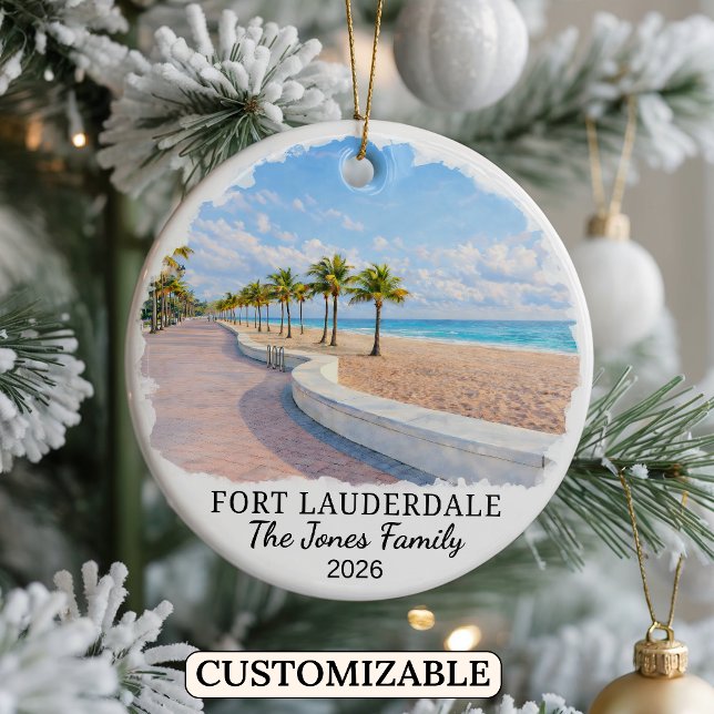 Personalised Fort Lauderdale Ornament, Florida Ceramic Tree Decoration (Creator Uploaded)