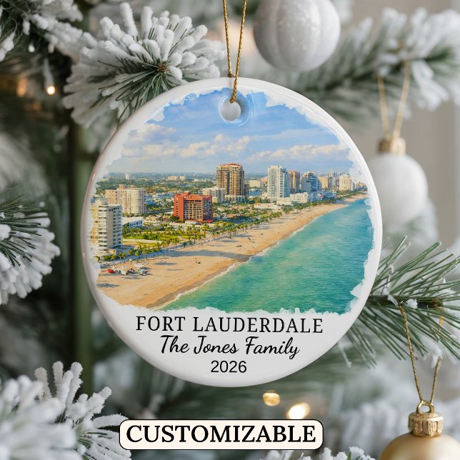 Personalised Fort Lauderdale Ornament, Florida Ceramic Tree Decoration (Creator Uploaded)