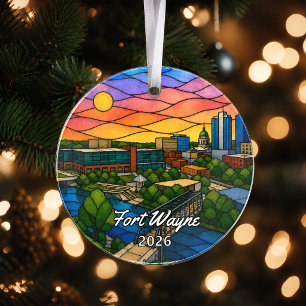 Personalised Fort Wayne Acrylic Ornament, Custom I Ornament