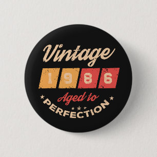 Personalised forty vintage 40th birthday party 6 cm round badge