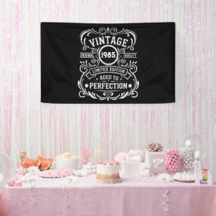 Personalised forty vintage 40th birthday party banner