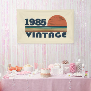 Personalised Forty vintage 40th birthday party Banner