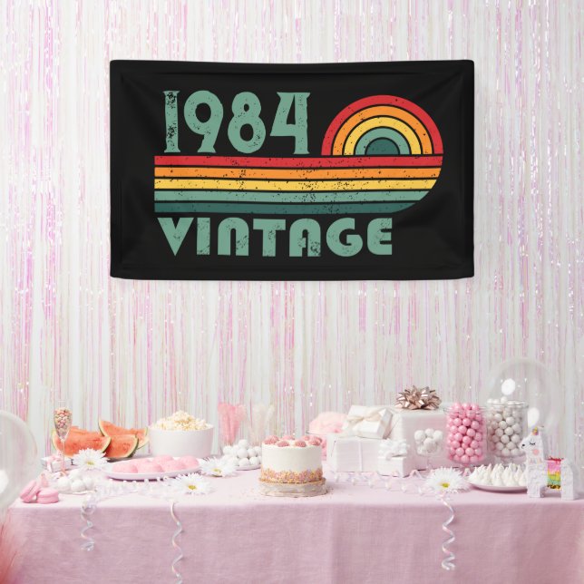 Personalised forty vintage 40th birthday party banner (Party)