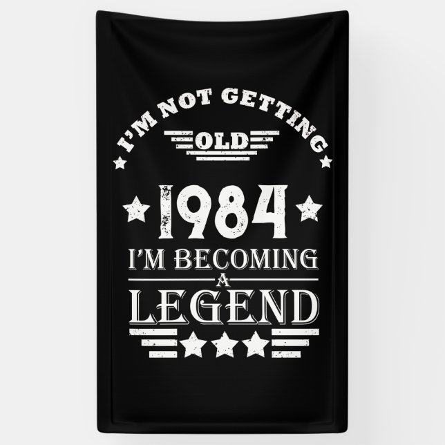 Personalised forty vintage 40th birthday party banner (Vertical)