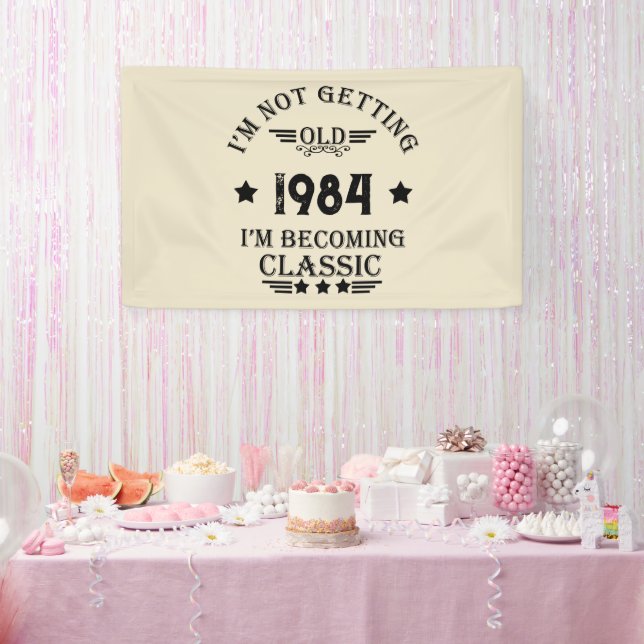 Personalised forty vintage 40th birthday party banner (Party)