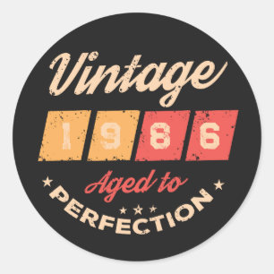 Personalised forty vintage 40th birthday party classic round sticker