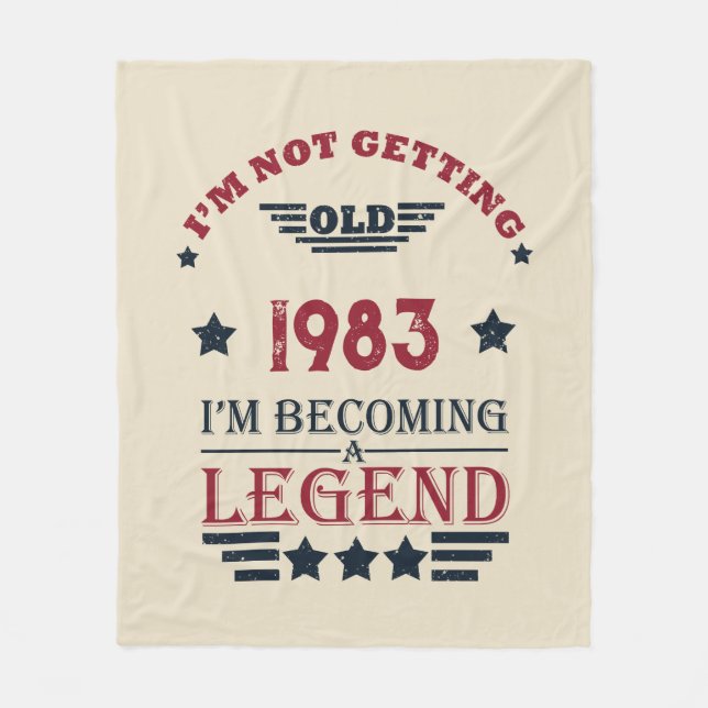 Personalised forty vintage 40th birthday party fleece blanket (Front)