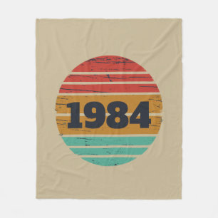 Personalised forty vintage 40th birthday party fleece blanket