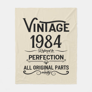 Personalised forty vintage 40th birthday party fleece blanket