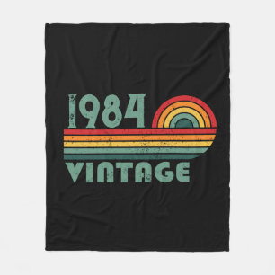Personalised forty vintage 40th birthday party fleece blanket