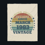 Personalised forty vintage 40th birthday party fleece blanket<br><div class="desc">Make your birthday special with this unique design. Add a touch of sophisticated elegance to your birthday celebration with our exquisite, one-of-a-kind designs. These graphics bring sophistication and originality to any product, creating a memorable and stylish gift. They are perfect for those who appreciate a touch of timeless glamour on...</div>