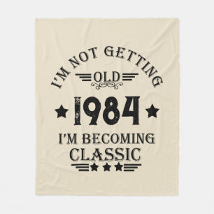 Personalised forty vintage 40th birthday party fleece blanket