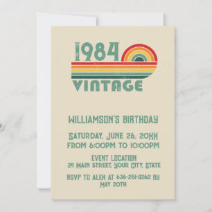 Personalised forty vintage 40th birthday party invitation