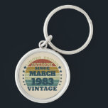 Personalised forty vintage 40th birthday party key ring<br><div class="desc">Make your birthday special with this unique design. Add a touch of sophisticated elegance to your birthday celebration with our exquisite, one-of-a-kind designs. These graphics bring sophistication and originality to any product, creating a memorable and stylish gift. They are perfect for those who appreciate a touch of timeless glamour on...</div>