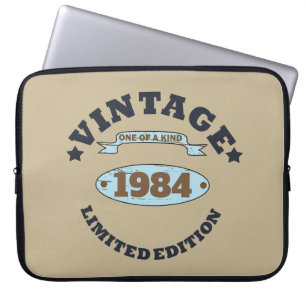 Personalised forty vintage 40th birthday party laptop sleeve