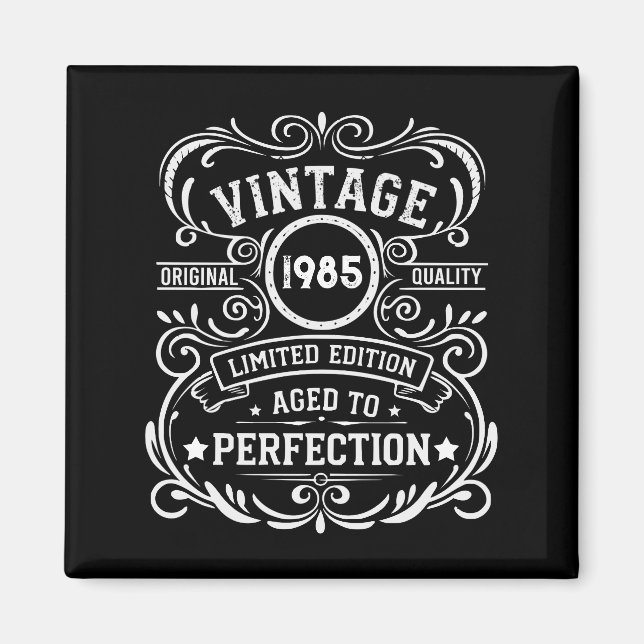 Personalised forty vintage 40th birthday party magnet (Front)