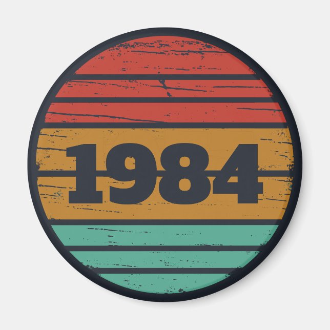 Personalised forty vintage 40th birthday party magnet (Front)