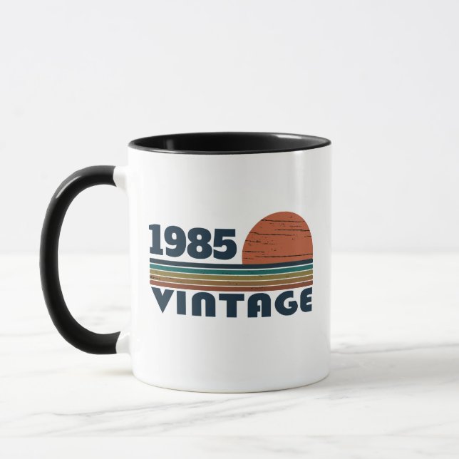 Personalised Forty vintage 40th birthday party Mug (Left)
